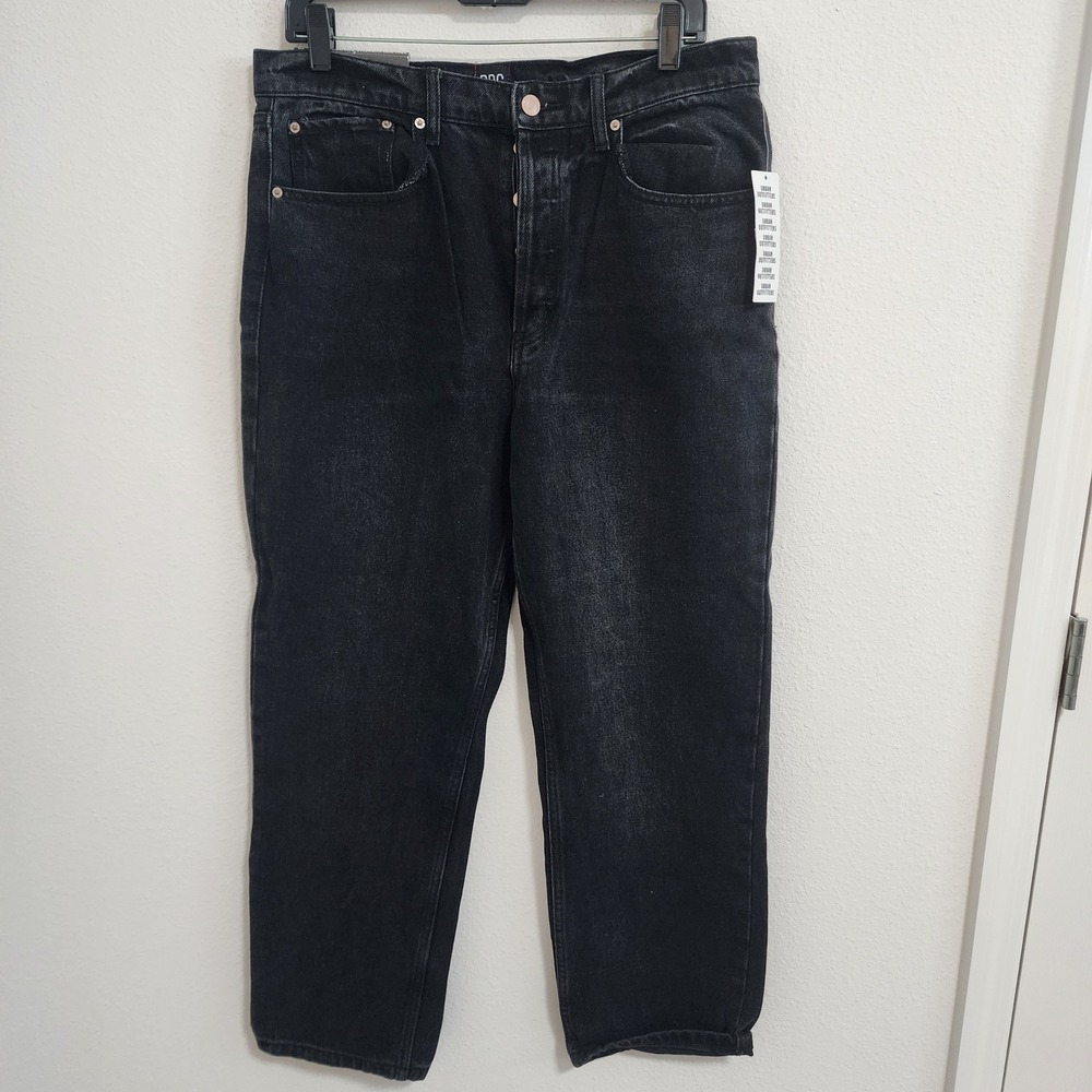 BDG Urban‎ Outfitters Relaxed Straight Mid Rise Black Button Fly Jeans